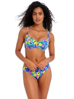 Freya Garden Disco Floral Bikini Set in Turquoise, Yellow, Pink, Purple